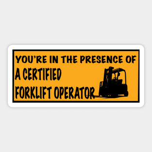 Certified forklift operator Sticker